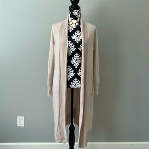 Banana Republic size M Italian Merion wool tan long cardigan with pockets